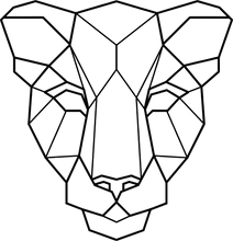 Görseli Galeri görüntüleyiciye yükleyin, Geometrik Dişi Aslan Kafası Metal Duvar Dekoru