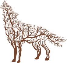 Görseli Galeri görüntüleyiciye yükleyin, Ağaçlı Kurt Metal Duvar Dekoru