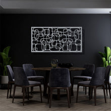 Görseli Galeri görüntüleyiciye yükleyin, Geometrik Panel 2 Yatay Metal Duvar Dekoru