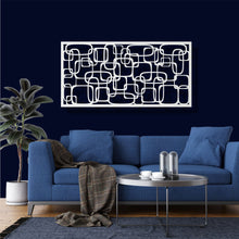 Görseli Galeri görüntüleyiciye yükleyin, Geometrik Panel 2 Yatay Metal Duvar Dekoru