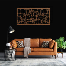 Görseli Galeri görüntüleyiciye yükleyin, Geometrik Panel 2 Yatay Metal Duvar Dekoru