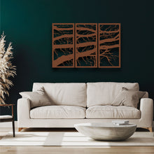 Görseli Galeri görüntüleyiciye yükleyin, Ağaç Dalı 3 Panel Metal Duvar Dekoru