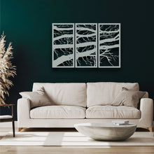Görseli Galeri görüntüleyiciye yükleyin, Ağaç Dalı 3 Panel Metal Duvar Dekoru