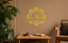 Görseli Galeri görüntüleyiciye yükleyin, Geyikli Tabela Metal Duvar Dekoru