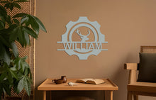 Görseli Galeri görüntüleyiciye yükleyin, Geyikli Tabela Metal Duvar Dekoru