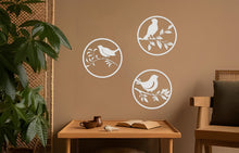 Görseli Galeri görüntüleyiciye yükleyin, Yuvarlak Kuşlar Metal Duvar Dekoru