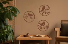 Görseli Galeri görüntüleyiciye yükleyin, Yuvarlak Kuşlar Metal Duvar Dekoru