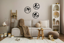 Görseli Galeri görüntüleyiciye yükleyin, Yuvarlak Kuşlar Metal Duvar Dekoru