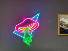 Görseli Galeri görüntüleyiciye yükleyin, Flying Mushroom Neon Metal Tabela