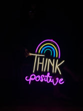 Görseli Galeri görüntüleyiciye yükleyin, Think Positive Neon Metal Tabela