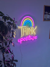Görseli Galeri görüntüleyiciye yükleyin, Think Positive Neon Metal Tabela