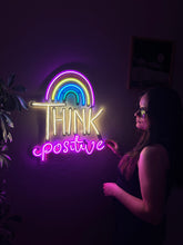 Görseli Galeri görüntüleyiciye yükleyin, Think Positive Neon Metal Tabela