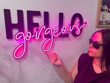 Görseli Galeri görüntüleyiciye yükleyin, Hello Gorgeous Neon Metal Tabela