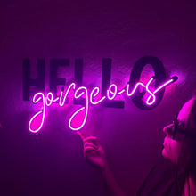 Görseli Galeri görüntüleyiciye yükleyin, Hello Gorgeous Neon Metal Tabela