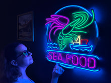 Görseli Galeri görüntüleyiciye yükleyin, Sea Food Neon Tabela
