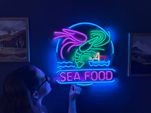 Görseli Galeri görüntüleyiciye yükleyin, Sea Food Neon Tabela