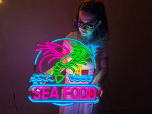 Görseli Galeri görüntüleyiciye yükleyin, Sea Food Neon Tabela