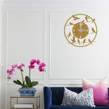 Görseli Galeri görüntüleyiciye yükleyin, Kuşlar Metal Duvar Saati