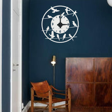 Görseli Galeri görüntüleyiciye yükleyin, Kuşlar Metal Duvar Saati