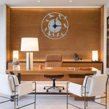 Görseli Galeri görüntüleyiciye yükleyin, Kuşlar Metal Duvar Saati