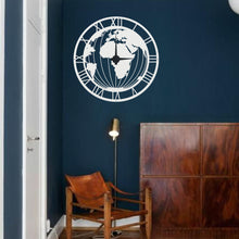 Görseli Galeri görüntüleyiciye yükleyin, Dünya Haritalı Metal Duvar Saati