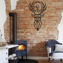 Görseli Galeri görüntüleyiciye yükleyin, Geyik Başı Figürlü Metal Duvar Saati