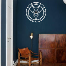 Görseli Galeri görüntüleyiciye yükleyin, Fil Figürlü Metal Duvar Saati