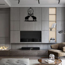 Görseli Galeri görüntüleyiciye yükleyin, Filler Metal Duvar Saati