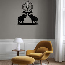 Görseli Galeri görüntüleyiciye yükleyin, Filler Metal Duvar Saati