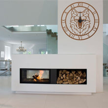 Görseli Galeri görüntüleyiciye yükleyin, Kurt Figürlü Metal Duvar Saati