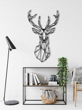 Görseli Galeri görüntüleyiciye yükleyin, Geometrik Geyik Başı Metal Duvar Dekoru