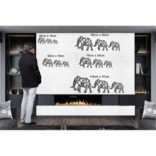 Görseli Galeri görüntüleyiciye yükleyin, Geometrik Fil Ailesi Metal Duvar Dekoru