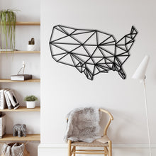 Görseli Galeri görüntüleyiciye yükleyin, Geometrik ABD Haritası Metal Duvar Dekoru