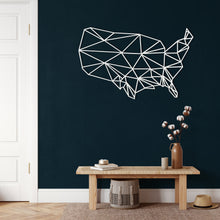 Görseli Galeri görüntüleyiciye yükleyin, Geometrik ABD Haritası Metal Duvar Dekoru