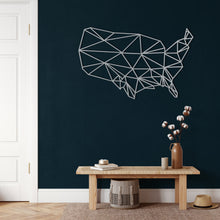 Görseli Galeri görüntüleyiciye yükleyin, Geometrik ABD Haritası Metal Duvar Dekoru