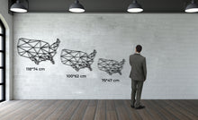 Görseli Galeri görüntüleyiciye yükleyin, Geometrik ABD Haritası Metal Duvar Dekoru