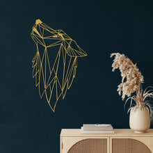 Görseli Galeri görüntüleyiciye yükleyin, Geometrik Kurt Kafası Metal Duvar Dekoru