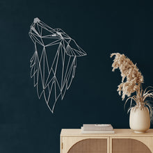 Görseli Galeri görüntüleyiciye yükleyin, Geometrik Kurt Kafası Metal Duvar Dekoru