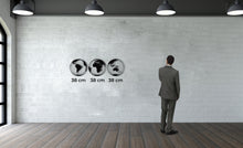 Görseli Galeri görüntüleyiciye yükleyin, 3'lü Küre Dünya Metal Duvar Dekoru