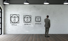 Görseli Galeri görüntüleyiciye yükleyin, Da Vinci Vitruvian Man Metal Duvar Dekoru