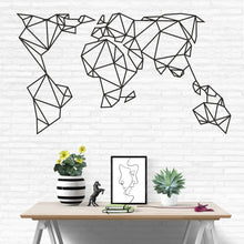 Görseli Galeri görüntüleyiciye yükleyin, Geometrik Dünya Haritası Metal Duvar Dekoru