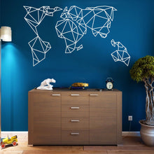 Görseli Galeri görüntüleyiciye yükleyin, Geometrik Dünya Haritası Metal Duvar Dekoru (150x84cm)