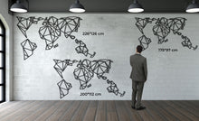 Görseli Galeri görüntüleyiciye yükleyin, Geometrik Dünya Haritası Metal Duvar Dekoru ( Büyük Boy )