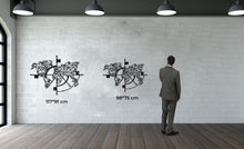 Görseli Galeri görüntüleyiciye yükleyin, Geometrik Pusula Dünya Haritası Metal Duvar Dekoru