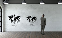 Görseli Galeri görüntüleyiciye yükleyin, Pusula Dünya Haritası Metal Duvar Dekoru