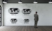 Görseli Galeri görüntüleyiciye yükleyin, Meridyenli Dünya Haritası Metal Duvar Dekoru