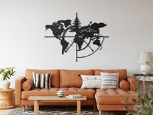 Görseli Galeri görüntüleyiciye yükleyin, Dağlı Dünya Haritası Metal Duvar Dekoru