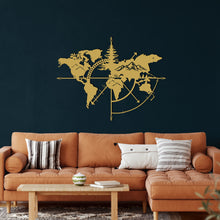 Görseli Galeri görüntüleyiciye yükleyin, Dağlı Dünya Haritası Metal Duvar Dekoru
