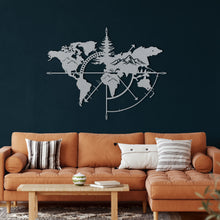 Görseli Galeri görüntüleyiciye yükleyin, Dağlı Dünya Haritası Metal Duvar Dekoru