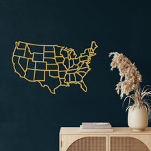 Görseli Galeri görüntüleyiciye yükleyin, Amerika Haritası Metal Duvar Dekoru